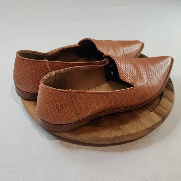 Frye Kenzie Venetian Brownish Orange Flats Size 6.5 - Picture 3 of 7